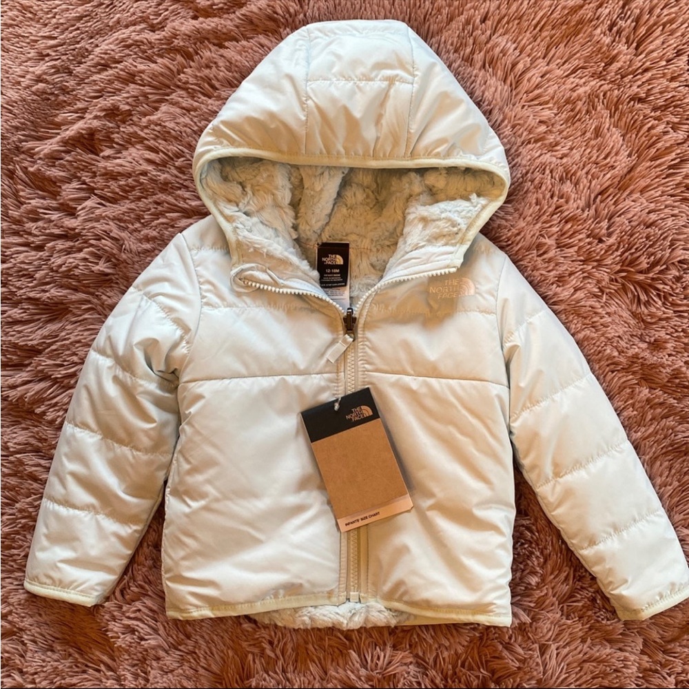 The North Face Mossbud Swirl reversible jacket size 12-18 months ice blue NWT